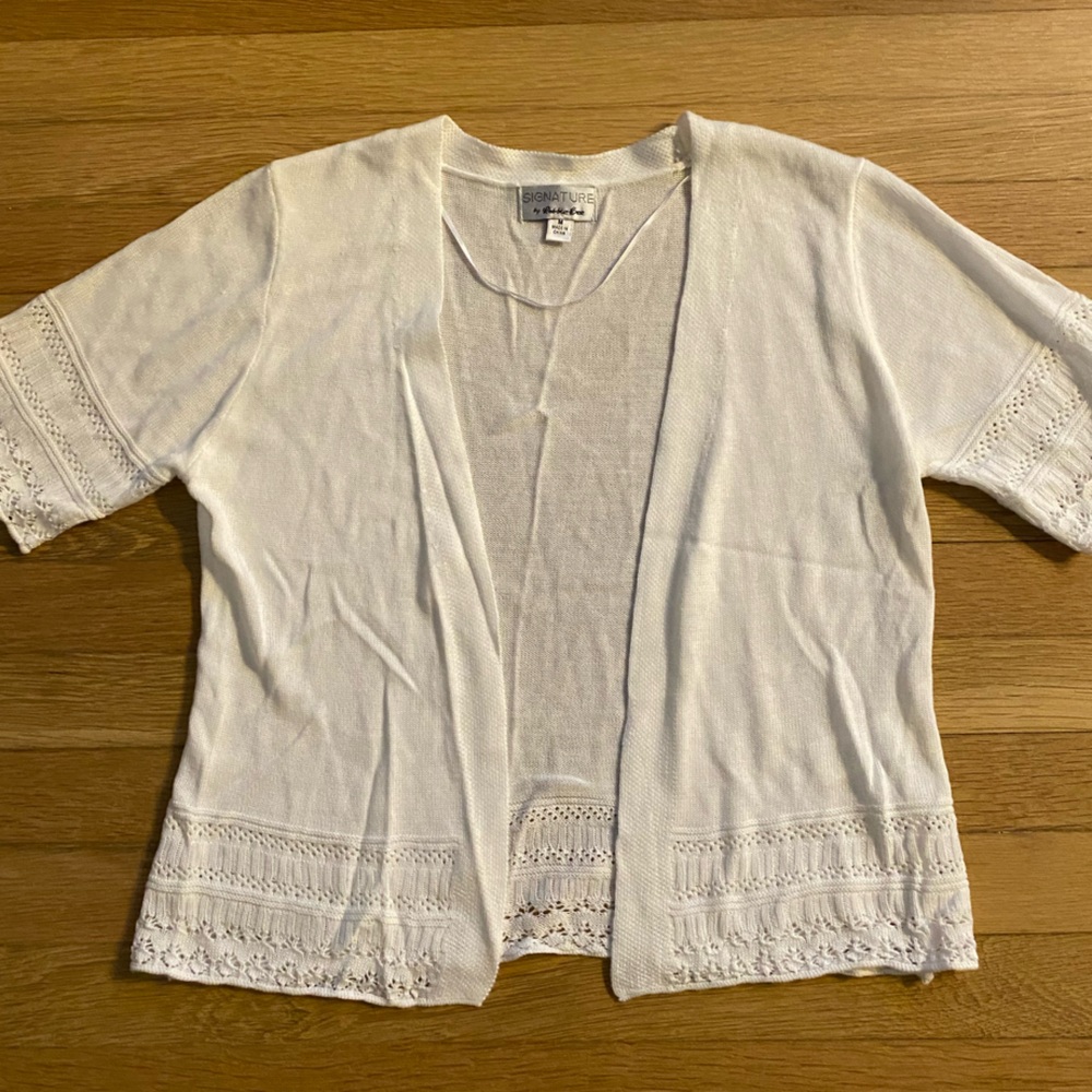Signature White Lace Lightweight Cardigan